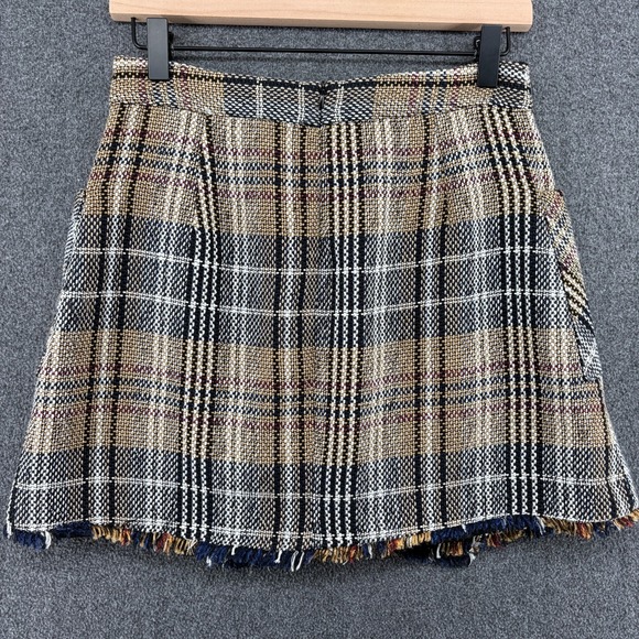 Zara Woman Tweed Mini Skirt Women's Size Medium Plaid Tartan Preppy Schoolgirl - Picture 4 of 7